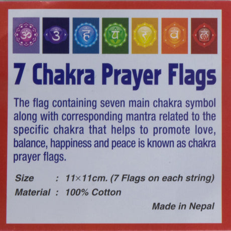 32" Tibetan Prayer Flags - 7 Chakras - Magick Magick.com