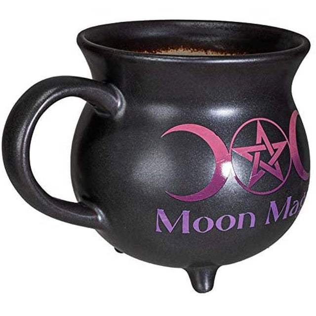 32 oz Cauldron Ceramic Porcelain Mug Soup Bowl - Moon Magic - Magick Magick.com
