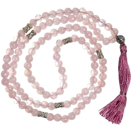 34" Mala Prayer Beads - Rose Quartz - Magick Magick.com