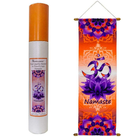 36" French Crepe Poly Banner - Om Namaste - Magick Magick.com