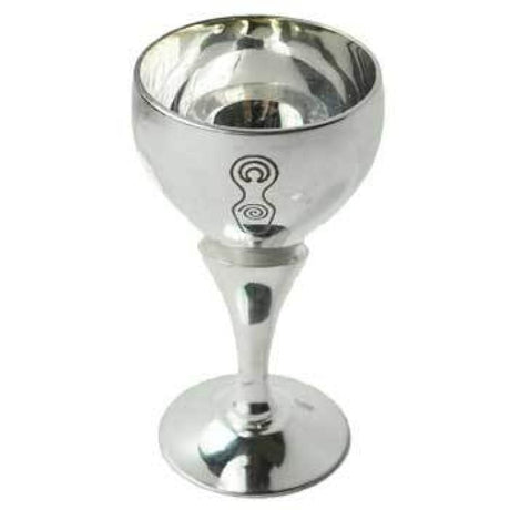 3.25" Silver Plated Chalice / Goblet - Goddess - Magick Magick.com