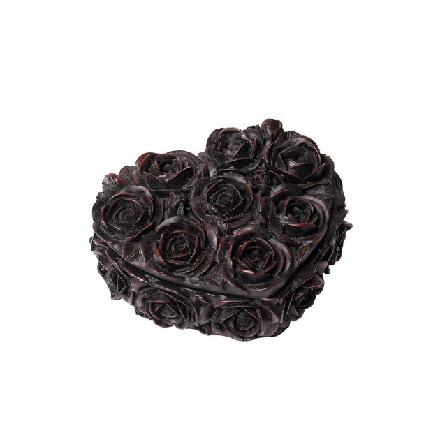 3.5" Black Rose Heart Box - Magick Magick.com