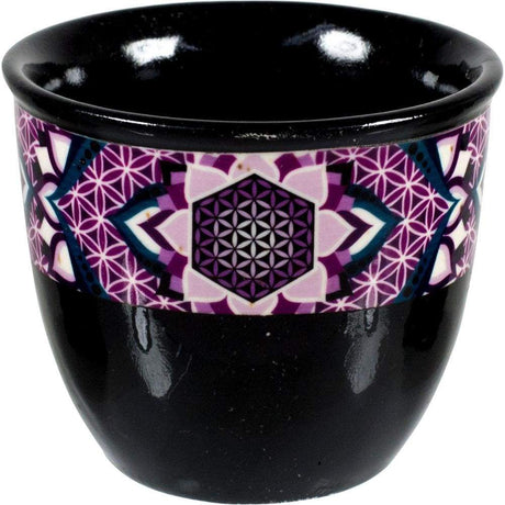 3.5" Ceramic Smudge Pot - Flower of Life - Magick Magick.com
