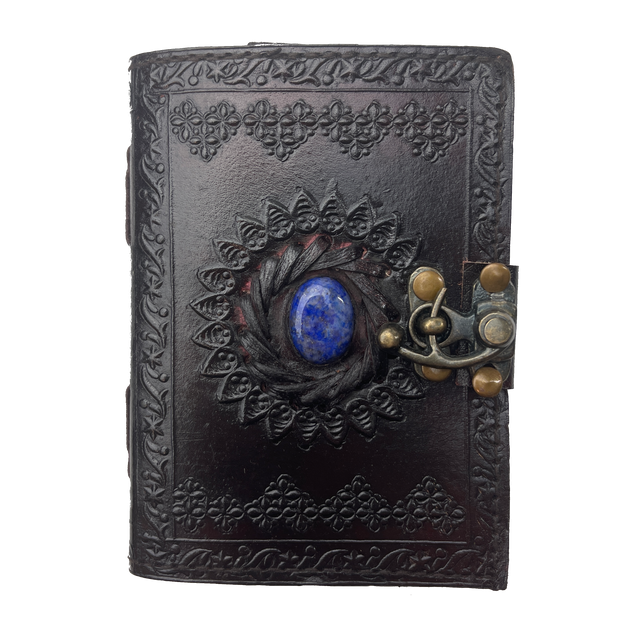 3.5" x 5" Stone Eye Leather Blank Book with Latch - Magick Magick.com