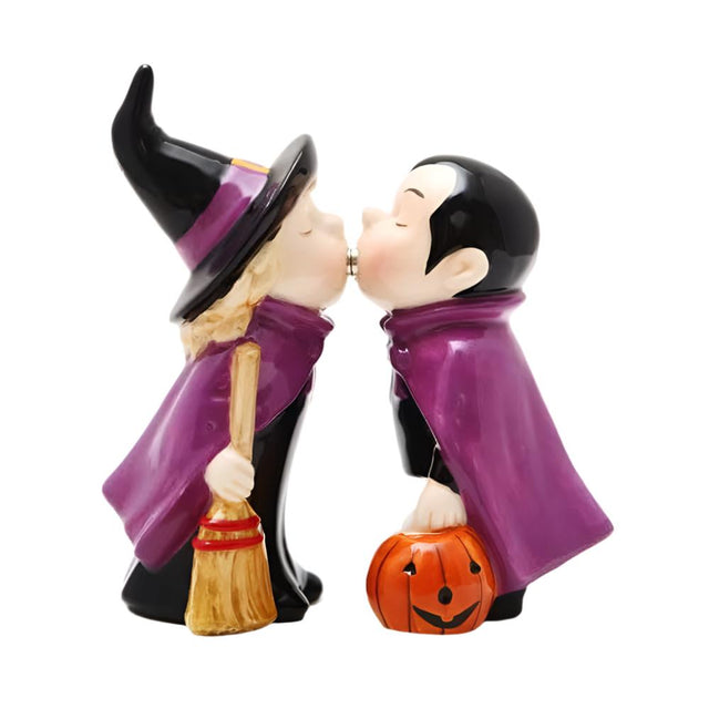 3.75" Witch & Vampire Magnetic Salt and Pepper Shakers Set - Magick Magick.com