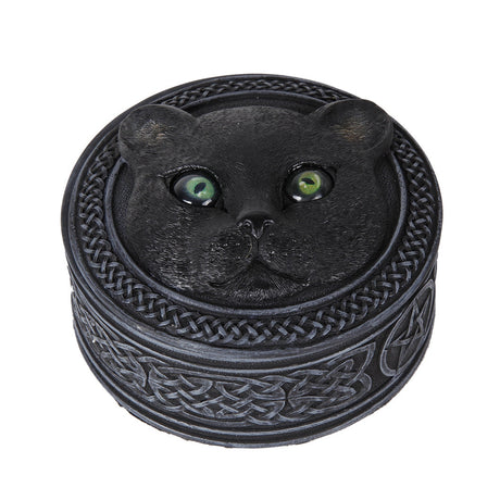 4" Black Cat Trinket Box with Rolling Eyes - Magick Magick.com