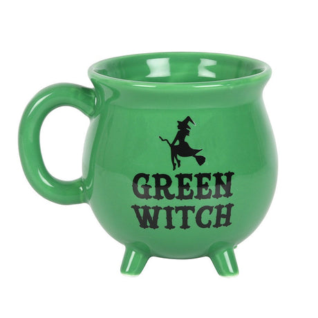 4" Ceramic Cauldron Mug - Green Witch - Magick Magick.com
