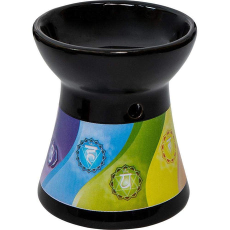 4" Ceramic Oil Burner - Black Chakra - Magick Magick.com