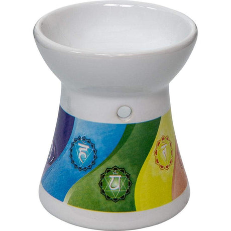4" Ceramic Oil Burner - White Chakra - Magick Magick.com