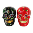 4" Day of the Dead Salt & Pepper Shaker - Black / Red Skull - Magick Magick.com