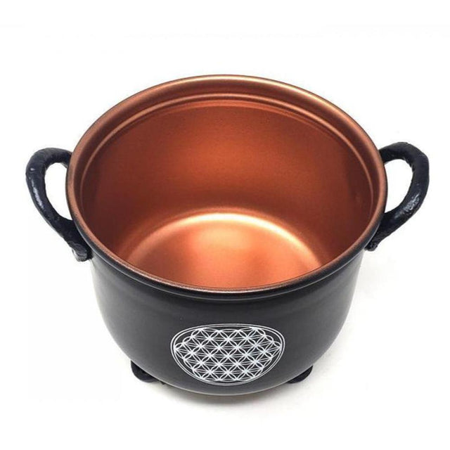 4" Flower of Life Metal Cauldron - Magick Magick.com