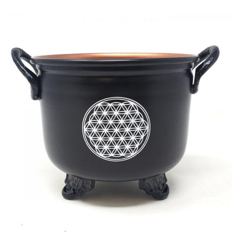 4" Flower of Life Metal Cauldron - Magick Magick.com