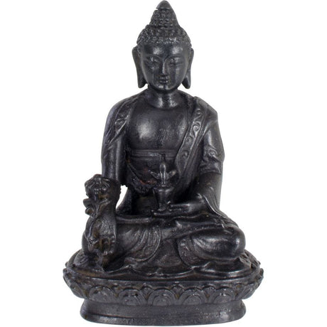 4" Resin Statue - Buddha - Black - Magick Magick.com