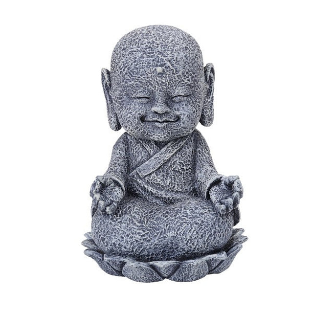 4" Seated Jizo with Hands in Om Statue - Magick Magick.com