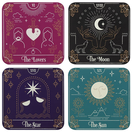 4" Tarot Card Coaster Set (4 Piece Set) - Magick Magick.com