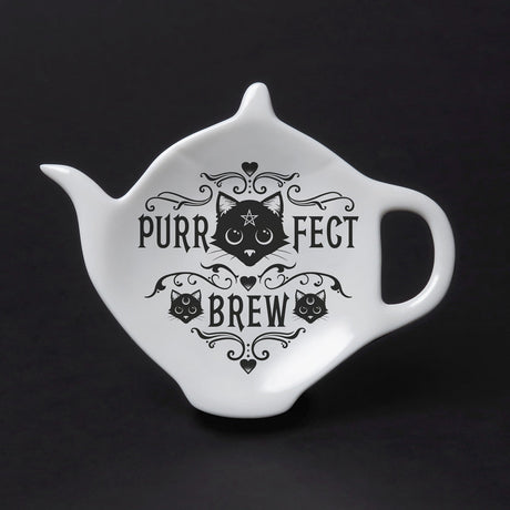 4" Tea Spoon Rest - Purrfect Brew - Magick Magick.com
