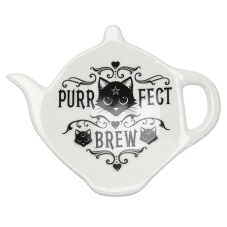 4" Tea Spoon Rest - Purrfect Brew - Magick Magick.com