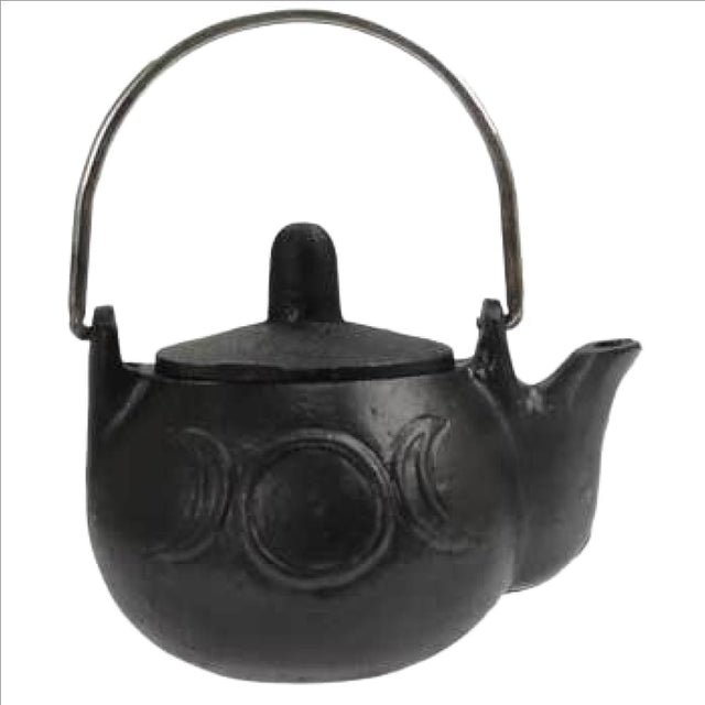 4" Triple Moon Cast Iron Kettle - Magick Magick.com