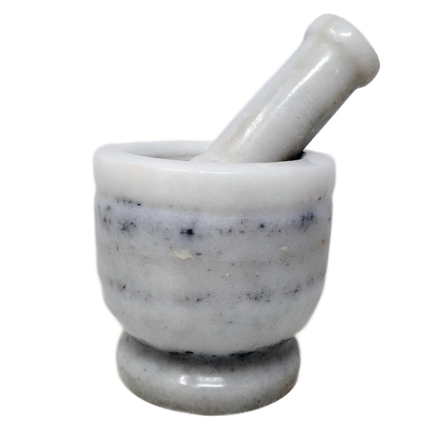 4" White Marble Mortar & Pestle - Magick Magick.com