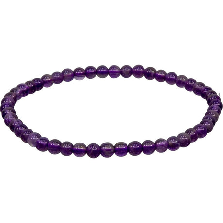 4 mm Elastic Bracelet Round Beads - Amethyst - Magick Magick.com