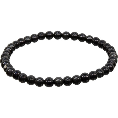 4 mm Elastic Bracelet Round Beads - Black Obsidian - Magick Magick.com