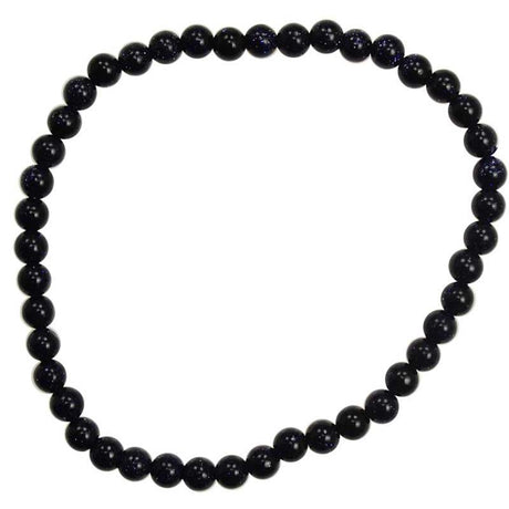 4 mm Elastic Bracelet Round Beads - Blue Goldstone - Magick Magick.com