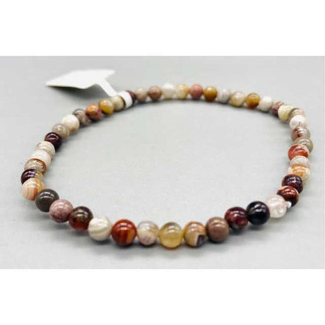 4 mm Elastic Bracelet Round Beads - Laguna Lace Agate - Magick Magick.com