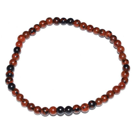 4 mm Elastic Bracelet Round Beads - Mahogany Obsidian - Magick Magick.com