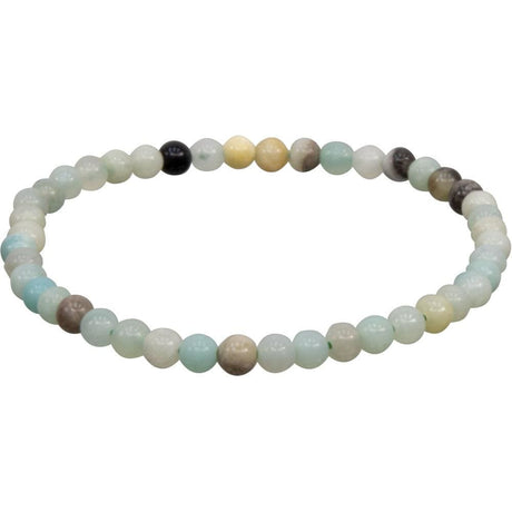 4 mm Elastic Bracelet Round Beads - Mixed Amazonite - Magick Magick.com