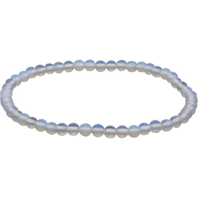 4 mm Elastic Bracelet Round Beads - Opalite - Magick Magick.com