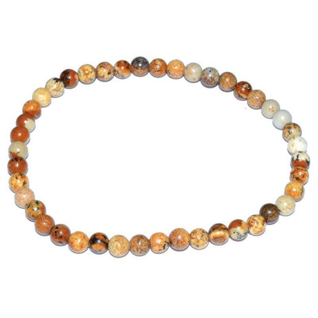 4 mm Elastic Bracelet Round Beads - Picture Jasper - Magick Magick.com