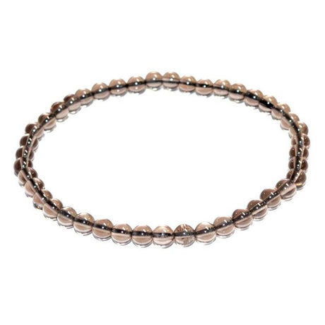 4 mm Elastic Bracelet Round Beads - Smoky Quartz - Magick Magick.com
