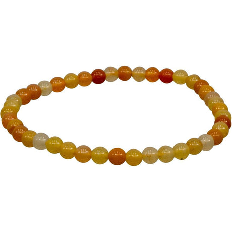 4 mm Elastic Bracelet Round Beads - Yellow Jade - Magick Magick.com