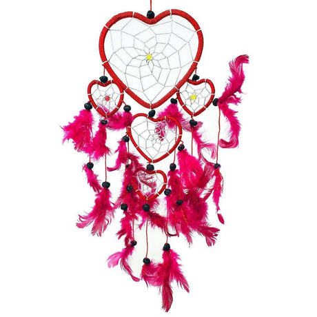 4.5" Dream Catcher - Heart with Feathers - Magick Magick.com