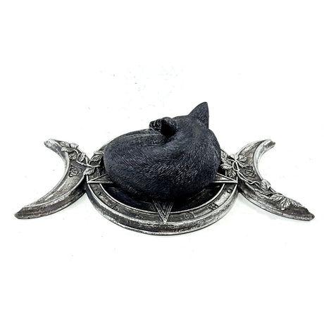 4.6" Triple Moon Black Cat Table Ornament - Magick Magick.com