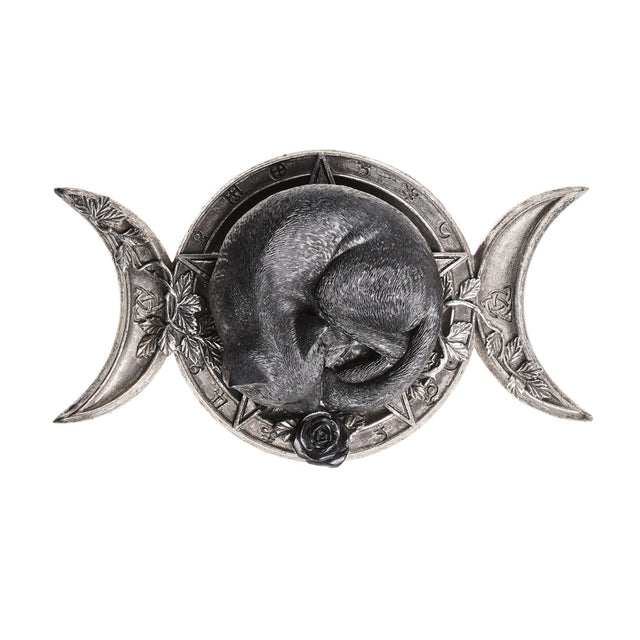 4.6" Triple Moon Black Cat Table Ornament - Magick Magick.com