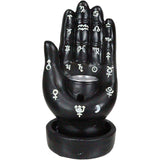 4.7" Palmistry Hand Backflow Incense Burner - Black - Magick Magick.com