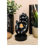 4.7" Palmistry Hand Backflow Incense Burner - Black - Magick Magick.com