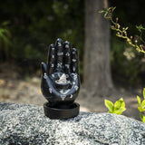 4.7" Palmistry Hand Backflow Incense Burner - Black - Magick Magick.com