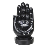 4.7" Palmistry Hand Backflow Incense Burner - Black - Magick Magick.com