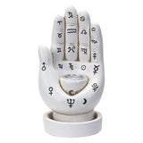 4.7" Palmistry Hand Backflow Incense Burner - White - Magick Magick.com