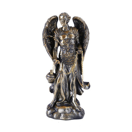 4.75" Archangel Statue - Sealtiel (Bronze) - Magick Magick.com