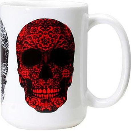4.75" Ceramic Mug - Day of the Dead Floral Skull - Magick Magick.com
