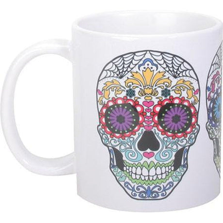 4.75" Ceramic Mug - Day of the Dead Skull - Magick Magick.com