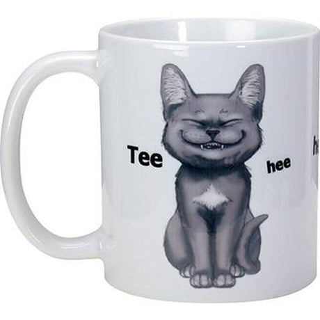 4.75" Ceramic Mug - Tee Hee Cat - Magick Magick.com