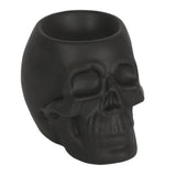 4.75" Ceramic Oil Burner - Black Skull - Magick Magick.com