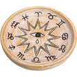 4.75" Wood Incense Holder - White Washed - Zodiac - Magick Magick.com