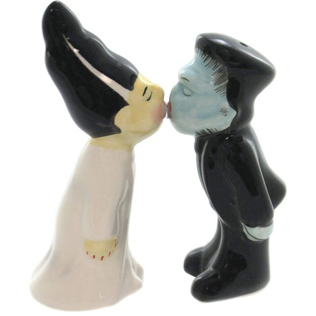 4.75" Zombies Monster and Bride Magnetic Ceramic Salt and Pepper Shakers Set - Magick Magick.com