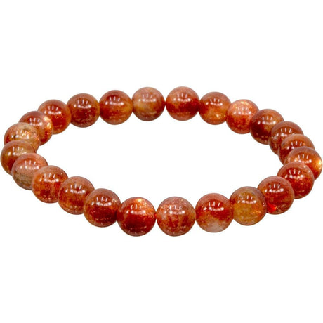 5-6 mm Elastic Bracelet Round Beads - Sunstone - Magick Magick.com