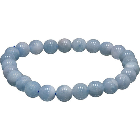 5-7 mm Elastic Bracelet Round Beads - Aquamarine - Magick Magick.com